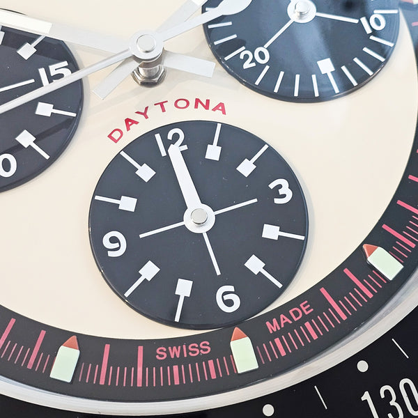 DAYTONA Store Display Wall Clock in Stainless Steel And Enamel