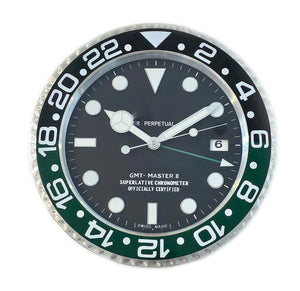 GMT-MASTER Store Display Wall Clock in Stainless Steel & Green Enamel