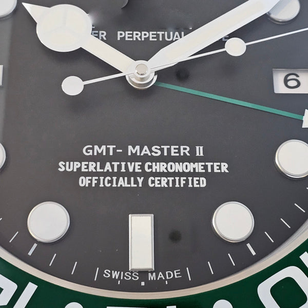 GMT-MASTER Store Display Wall Clock in Stainless Steel & Green Enamel