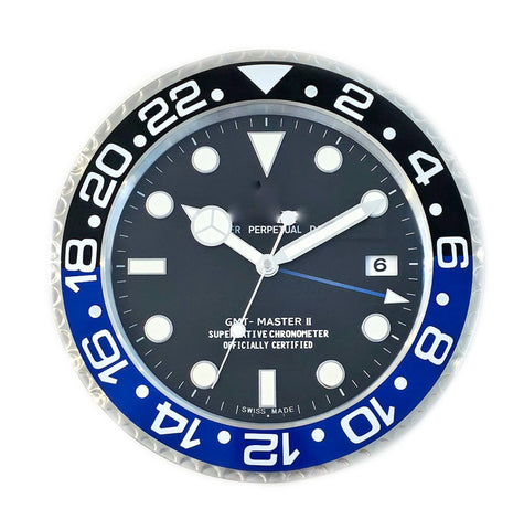 GMT-MASTER Store Display Wall Clock in Stainless Steel & Blue Enamel