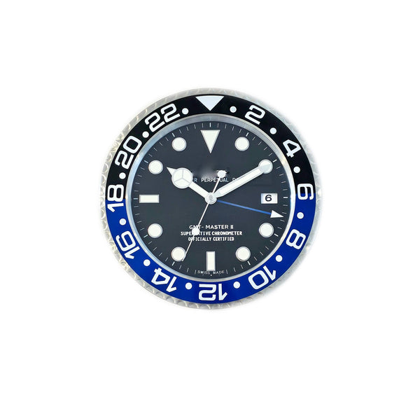 GMT-MASTER Store Display Wall Clock in Stainless Steel & Blue Enamel