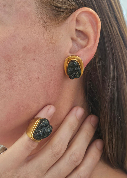 BURLE MARX 1970 Forma Livre Pair Of Earrings In 18Kt Gold With Tourmalines