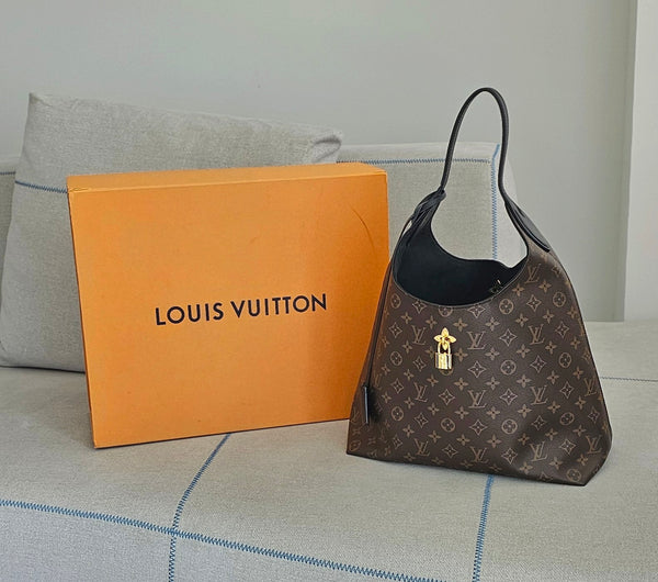 LOUIS VUITTON Flower HOBO Handbag LV Monogram In Leather With Box, Bag & Booklet