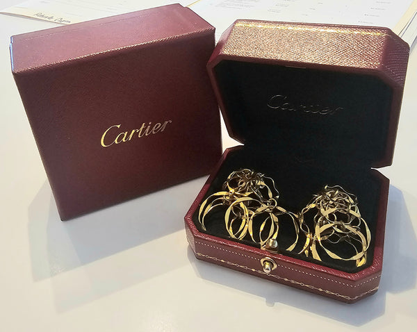 CARTIER Roma 1970 Kinetic Dangle Circles Drops Earrings In 18Kt Yellow Gold