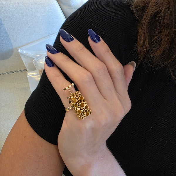 KERSTIN ÖHLIN LEJONKLOU 1968 Sweden Geometric Ring In 18Kt Yellow Gold