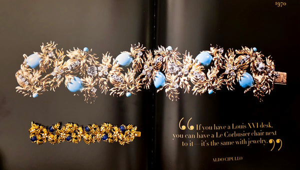 CARTIER 1970 Aldo Cipullo Bracelet In 18Kt Yellow Gold With Lapis & VS Diamonds