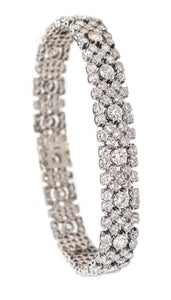 VAN CLEEF & ARPELS 1950 Platinum Flexible Bracelet With 16.26 Ctw VS Diamonds