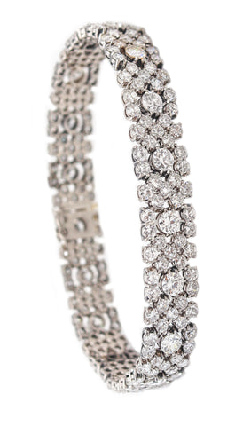 VAN CLEEF & ARPELS 1950 Platinum Flexible Bracelet With 16.26 Ctw VS Diamonds