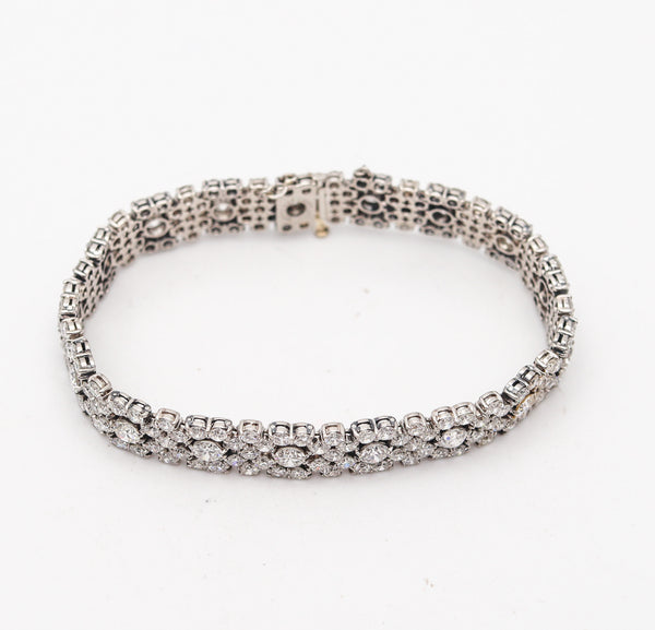 VAN CLEEF & ARPELS 1950 Platinum Flexible Bracelet With 16.26 Ctw VS Diamonds