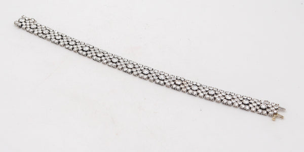 VAN CLEEF & ARPELS 1950 Platinum Flexible Bracelet With 16.26 Ctw VS Diamonds