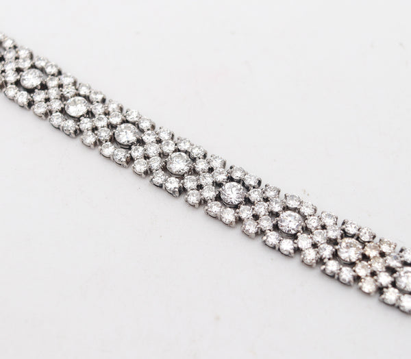 VAN CLEEF & ARPELS 1950 Platinum Flexible Bracelet With 16.26 Ctw VS Diamonds