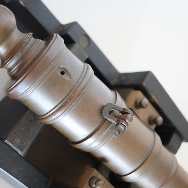 SIGNAL CANNON 1850 Coastal Fortress Battery Cannon In Bronze & Wood