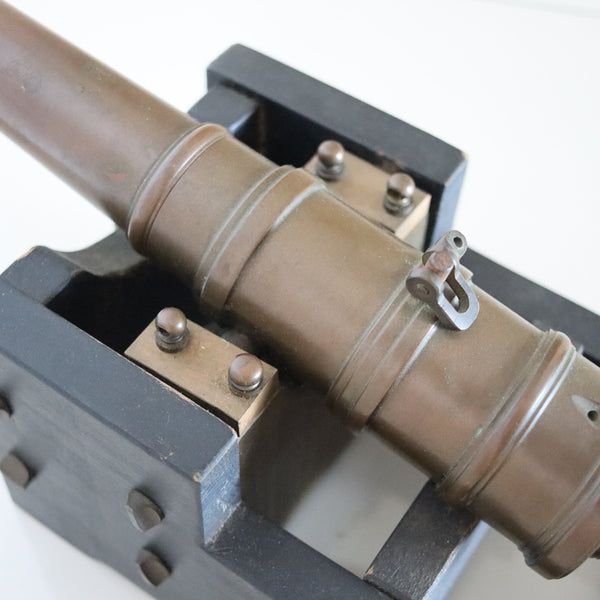 SIGNAL CANNON 1850 Coastal Fortress Battery Cannon In Bronze & Wood