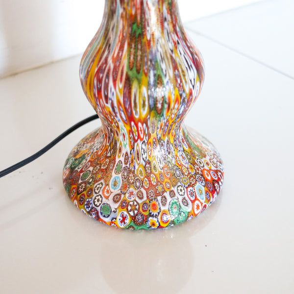 FRATELLI TOSO 1900 Art-Nouveau Millefiori Murrines Table Lamp With Shade