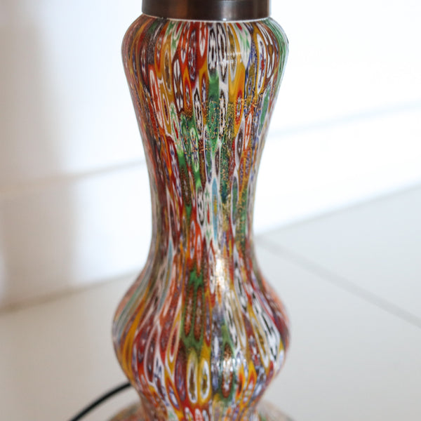 FRATELLI TOSO 1900 Art-Nouveau Millefiori Murrines Table Lamp With Shade