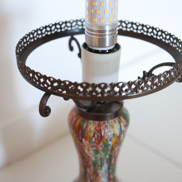 FRATELLI TOSO 1900 Art-Nouveau Millefiori Murrines Table Lamp With Shade