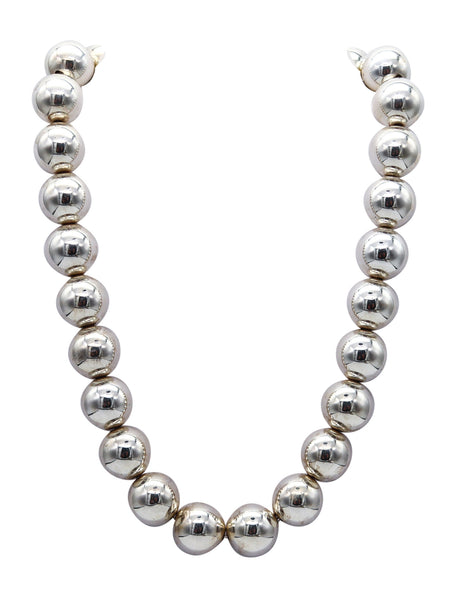 TIFFANY & CO. Modernist Necklace With Spherical Balls In Solid .925 Sterling Silver