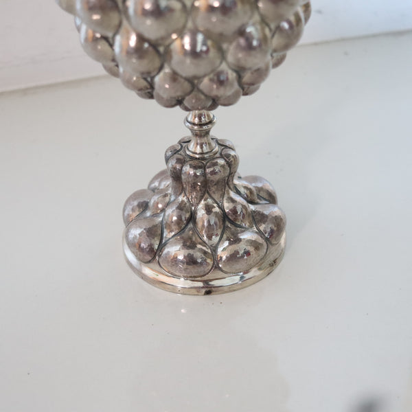W.A. SARMENTO 1960 Pineapple Shaped Covered Compote In .925 Sterling Silver