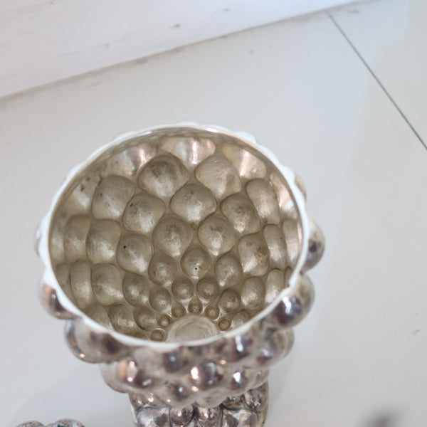 W.A. SARMENTO 1960 Pineapple Shaped Covered Compote In .925 Sterling Silver