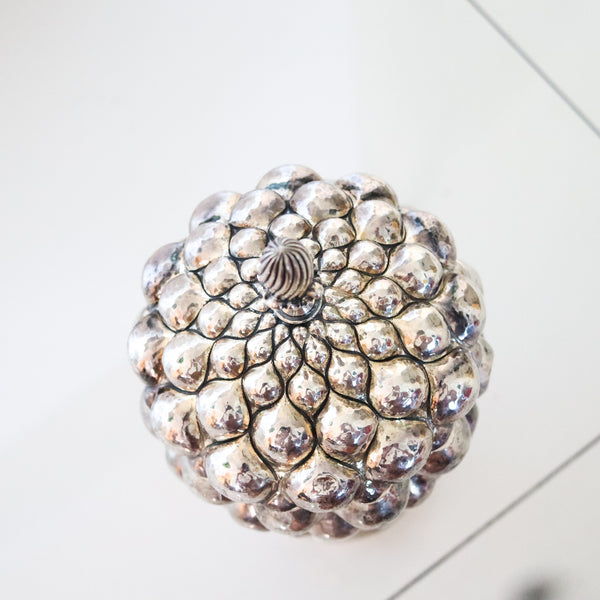 W.A. SARMENTO 1960 Pineapple Shaped Covered Compote In .925 Sterling Silver