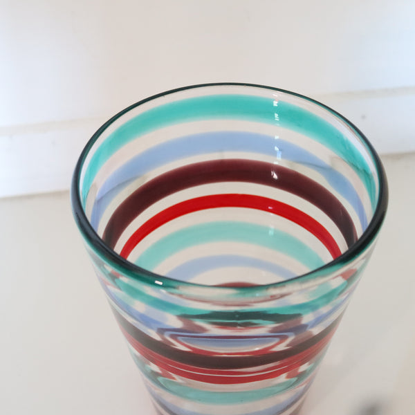 VENINI 1953 By Fulvio Bianconi Murano A Fasce Orizontali Art Glass Tall Vase