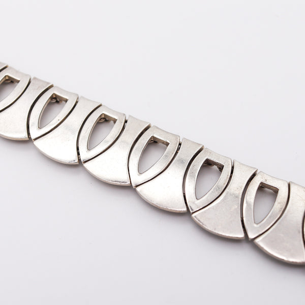 MEXICO 1970 Modernist Geometric Bracelet In Solid .925 Sterling Silver