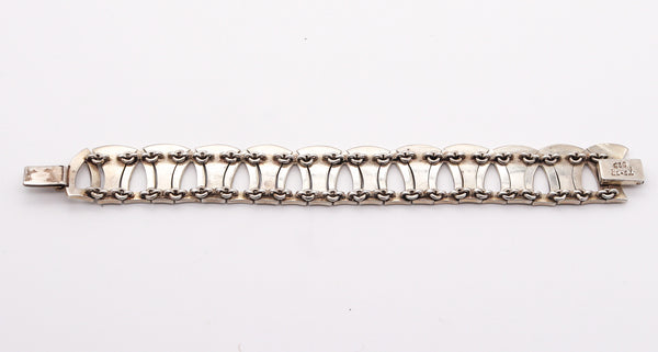 MEXICO 1970 Modernist Geometric Bracelet In Solid .925 Sterling Silver