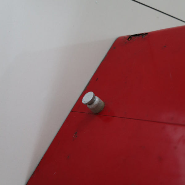 COCA COLA 1950 Mid Century Red-White Enameled Cooler With Hinged Handle