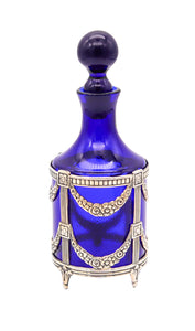 NEO-CLASSIC Swedish Scent Perfume Bottle In Cobalt Glass And .925 Sterling Silver