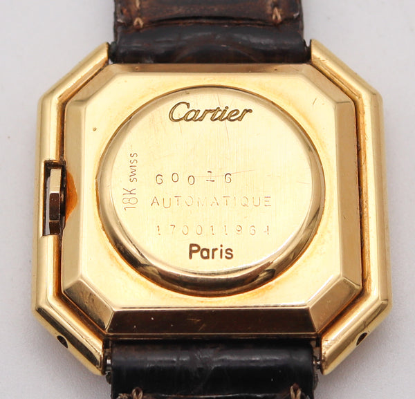 CARTIER Paris 1970 Automatic Large Ceinture Wristwatch In 18 Kt Yellow Gold