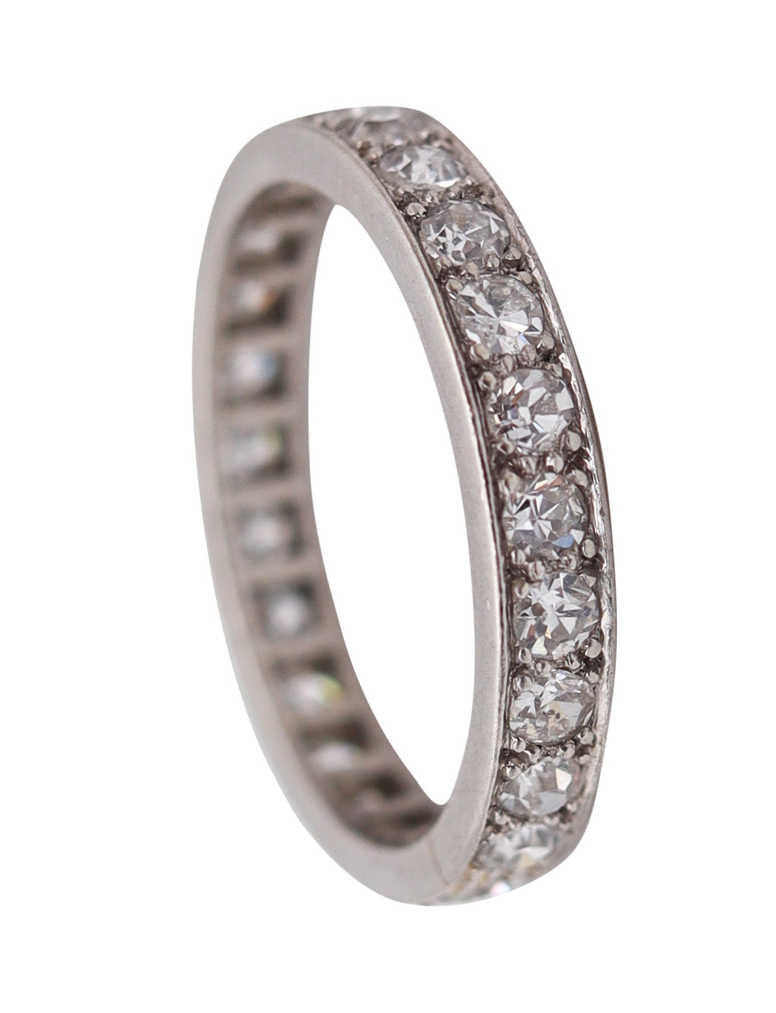 ART DECO 1925 Eternity Ring In Platinum With 25 European Round Diamonds