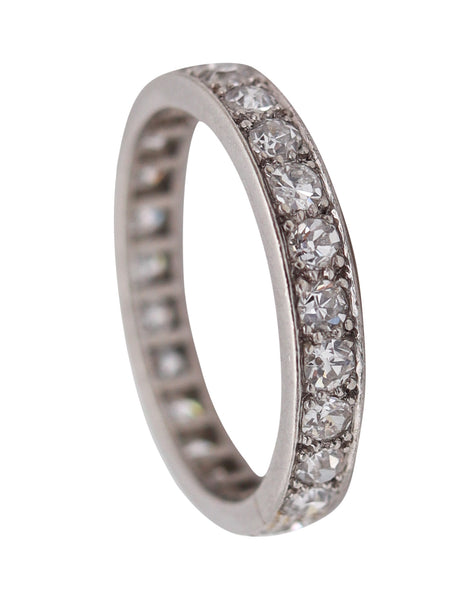 ART DECO 1925 Eternity Ring In Platinum With 25 European Round Diamonds