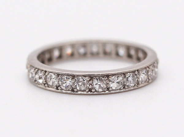 ART DECO 1925 Eternity Ring In Platinum With 25 European Round Diamonds