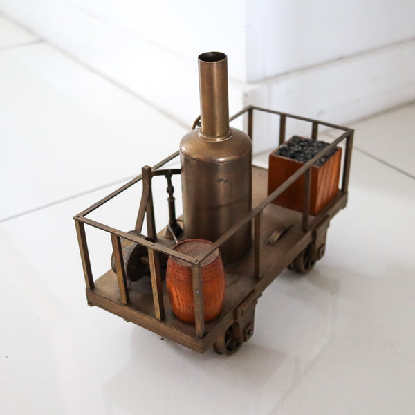 STEAM ENGINE 1880 Tom Thumb Patent Scale Model Car With Wheels Polished Brass