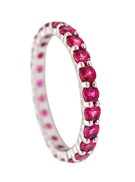 ETERNITY Ring In 18Kt White Gold With 1.10 Ctw In Vivid Red Rubies