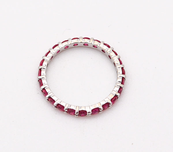 ETERNITY Ring In 18Kt White Gold With 1.10 Ctw In Vivid Red Rubies