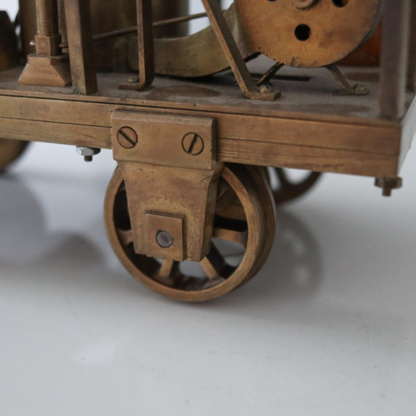 STEAM ENGINE 1880 Tom Thumb Patent Scale Model Car With Wheels Polished Brass