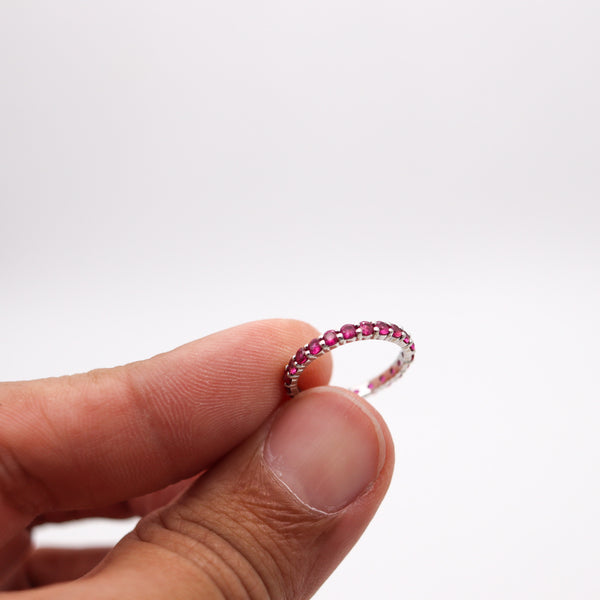 ETERNITY Ring In 18Kt White Gold With 1.10 Ctw In Vivid Red Rubies