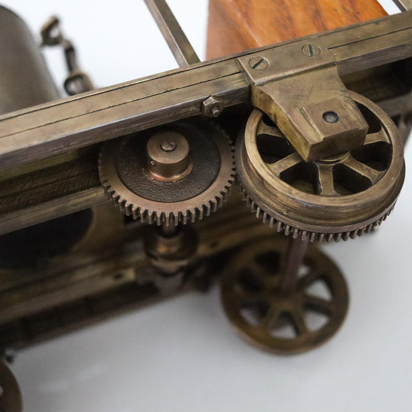 STEAM ENGINE 1880 Tom Thumb Patent Scale Model Car With Wheels Polished Brass