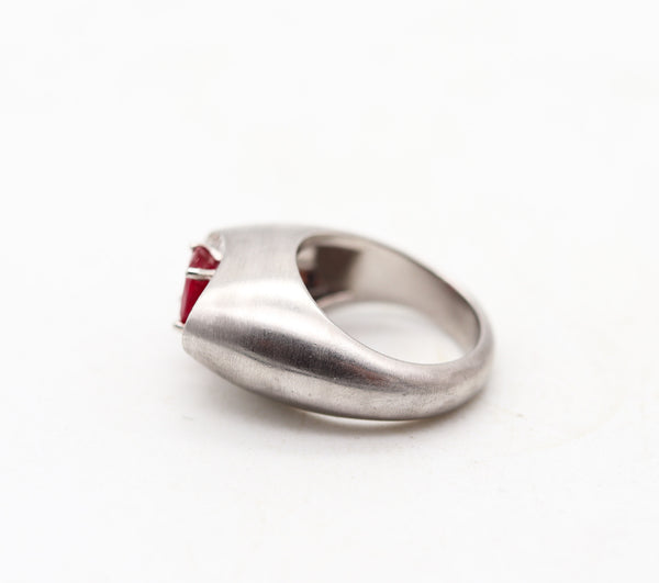 CARTIER London 1960 Gipsy Ring In Platinum With Burmese Ruby & Diamonds