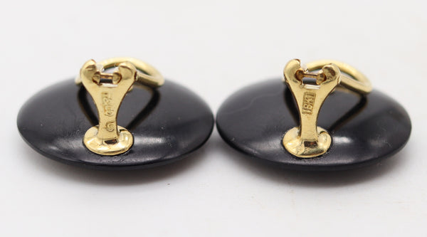 TIFFANY & CO. 1977 Angela Cummings Round Lentils Earrings 18Kt Gold Opals & Jades