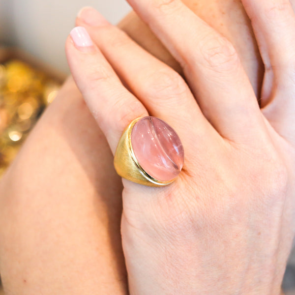 BURLE MARX 1970 Forma Livre Cocktail Ring In 18Kt Gold With Pink Tourmaline