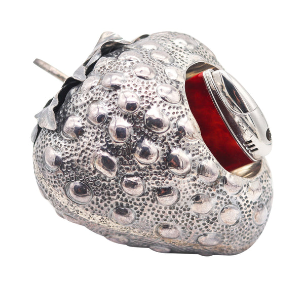 BUCCELLATI Milano 1970 Strawberry Shaped Desk lighter In Solid .925 Sterling Silver