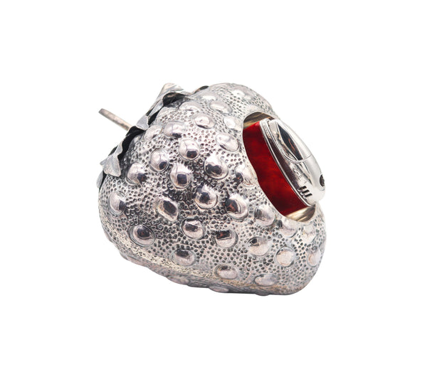 BUCCELLATI Milano 1970 Strawberry Shaped Desk lighter In Solid .925 Sterling Silver
