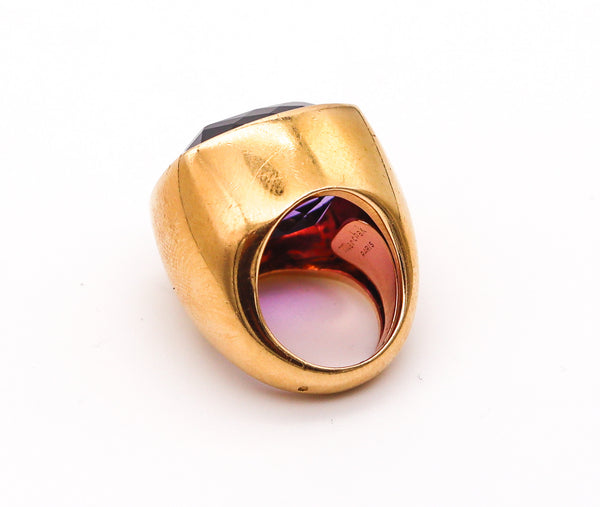 MARCHAK Paris 1970 Cocktail Ring In 18Kt Yellow Gold With 41.51 Cts Amethyst