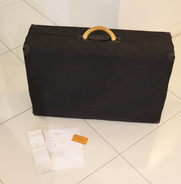 LOUIS VUITON Paris 1970 Alzer-70 Luggage Trunk LV Pattern With Cover & Service Paper