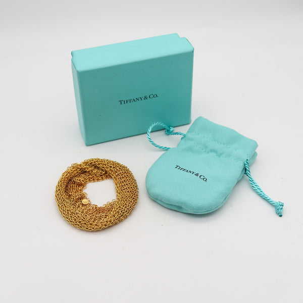 TIFFANY & CO. 1982 Elsa Peretti XS Mesh Bracelet in 18Kt Gold Vermeil Over Sterling