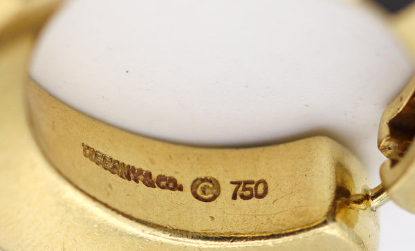 -Tiffany & Co. 1977 By Angela Cummings Hoop Earrings In 18Kt Gold With Black Jade