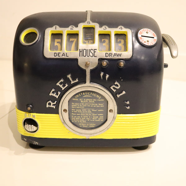 TRADE SIMULATOR 1935 Gaming Daval Reel "21" Amusement Machine In Steel