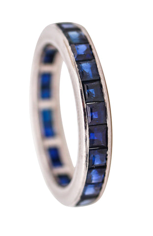 -H. Stern Eternity Band Ring In 18Kt White Gold With 2.70 Ctw In Sapphires